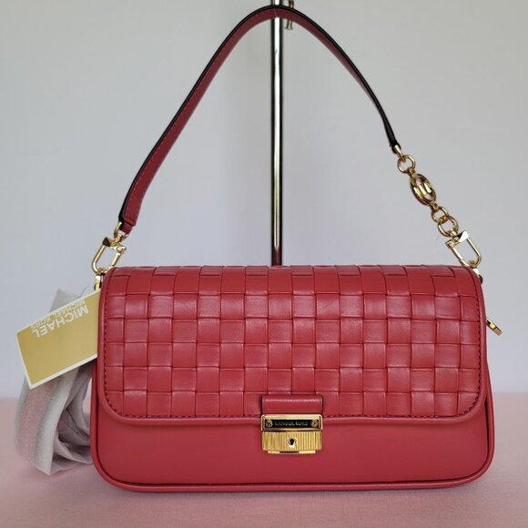 MICHAEL KORS Bradshaw Woven Smooth Leather Convertible Bag-🎈⭐SALE $178. - Picture 2 of 16